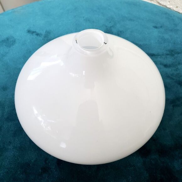 Milk White Art Glass Bud Vase Round Hand Blown Decoration  3.5" x 5 " - Picture 3 of 8